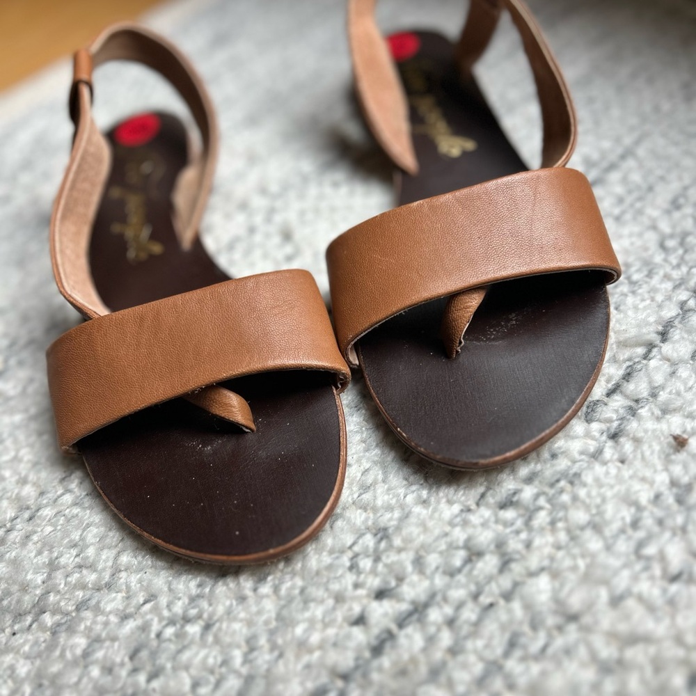 Free People Cognac Strappy Women’s Sandals - Picture 10 of 11